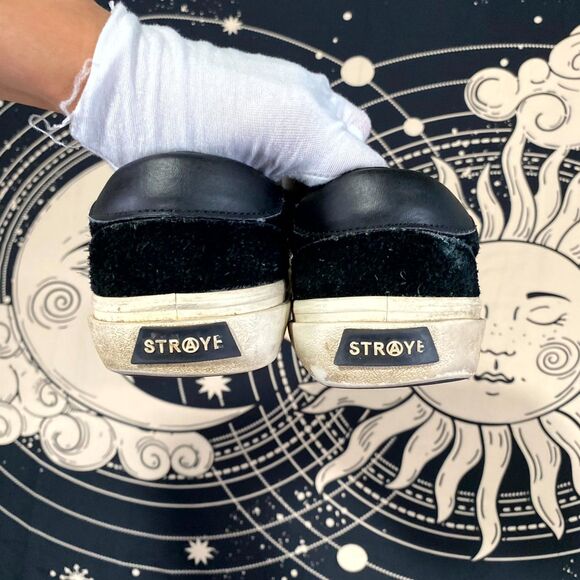 Straye Logan Athletic Sneaker Shoes Unisex M10/W11.5 Black Suede Skateboarding